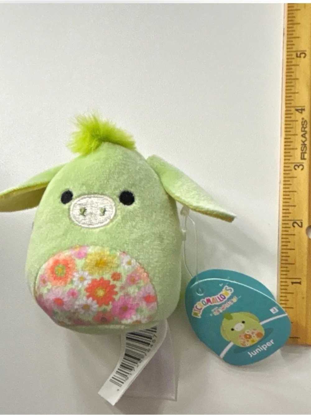 Squishmallows Light Green Juniper Piglet with Floral Belly Patch